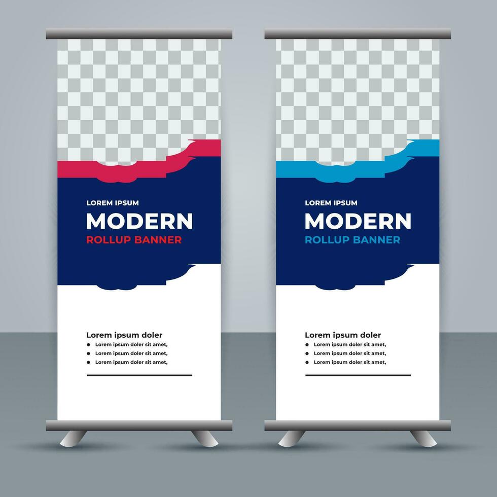 professional business roll up display standee template design vector