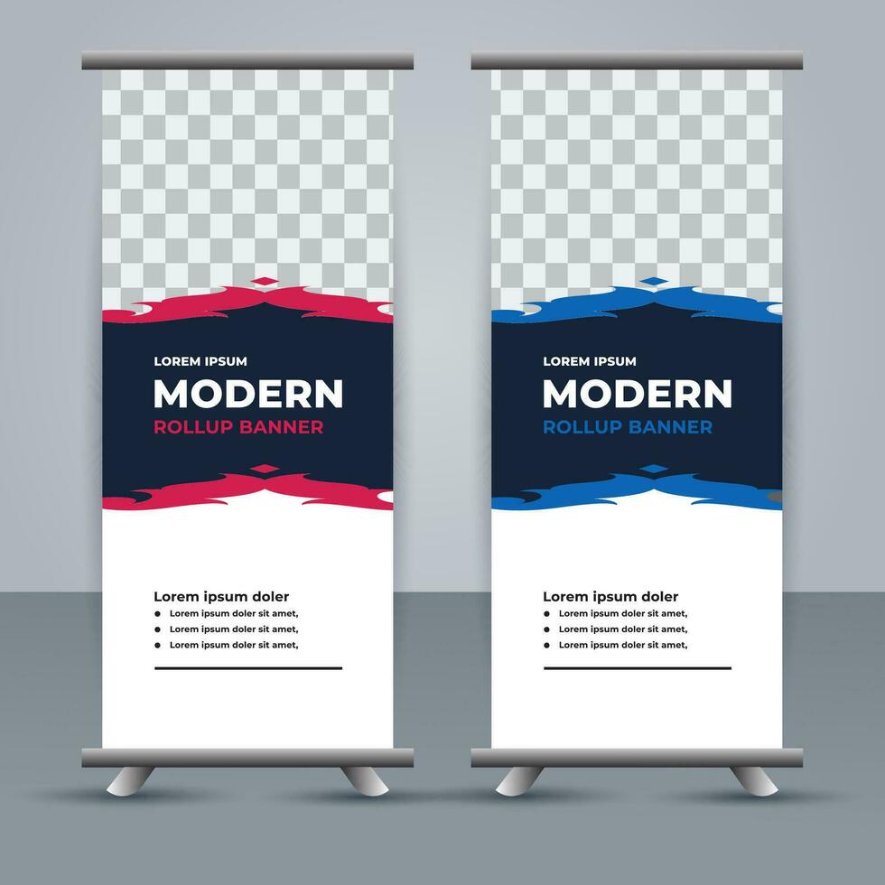 professional business roll up display standee template design vector