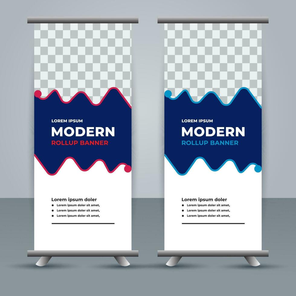 professional business roll up display standee template design vector