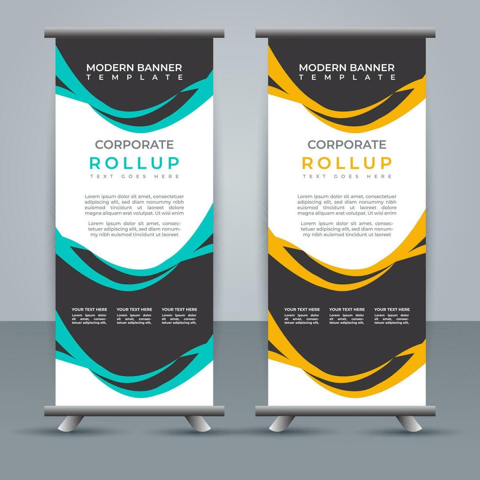 professional business roll up display standee template design vector