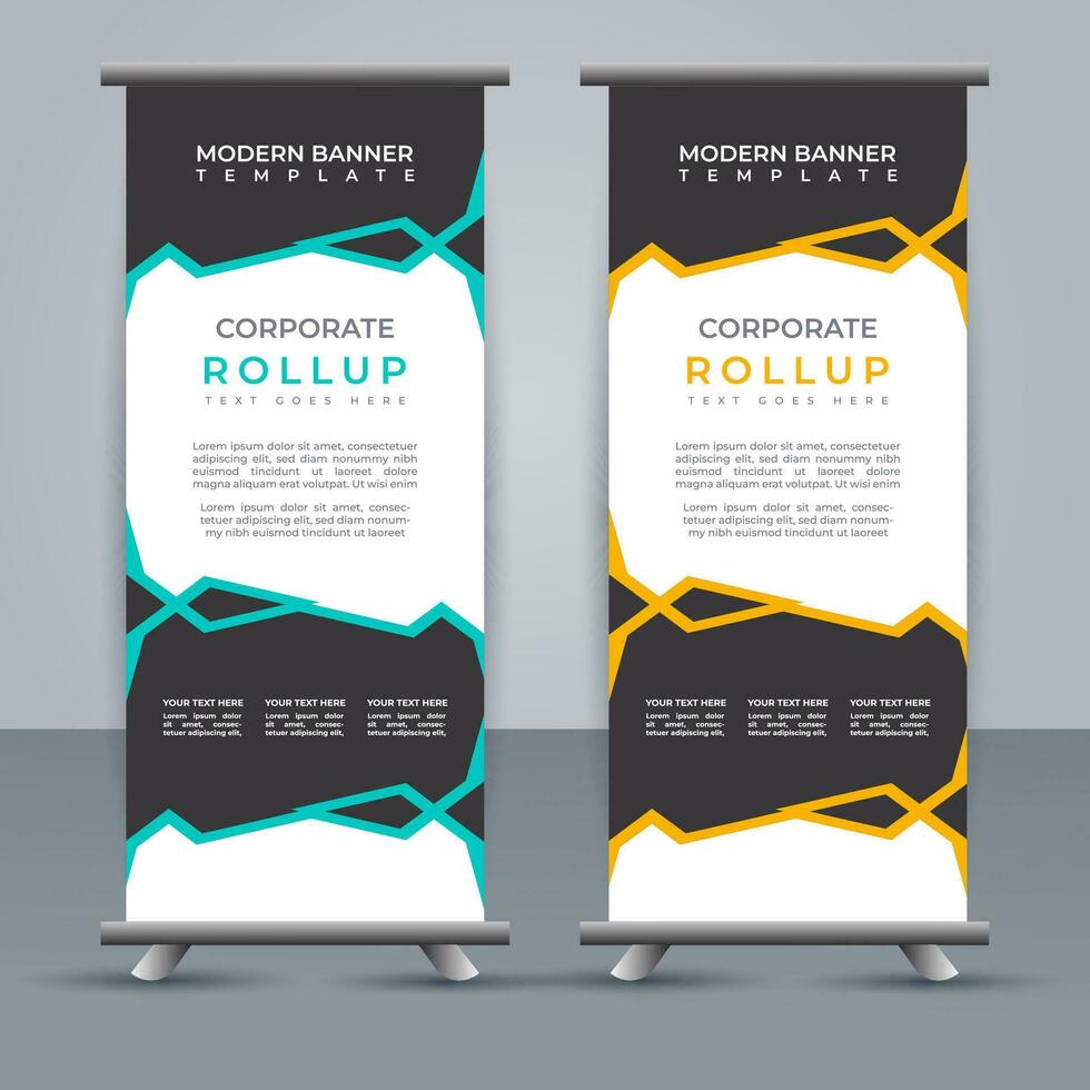 professional business roll up display standee template design vector