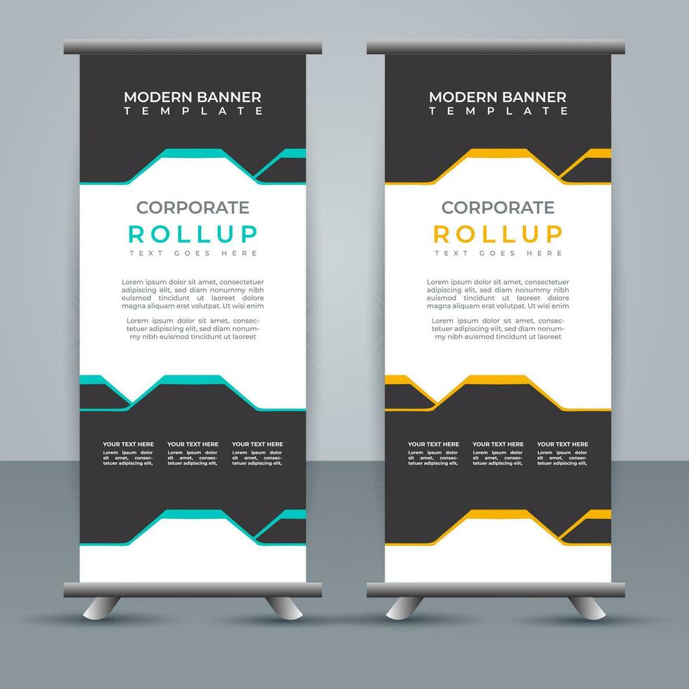 professional business roll up display standee template design vector