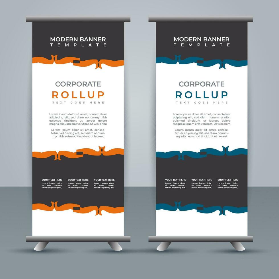 professional business roll up display standee template design vector
