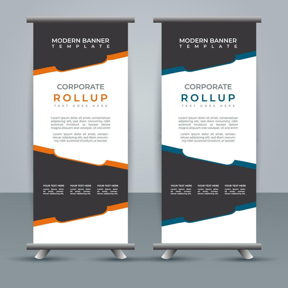 professional business roll up display standee template design vector