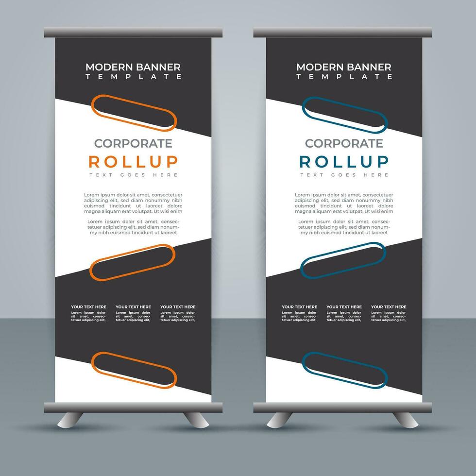 professional business roll up display standee template design vector