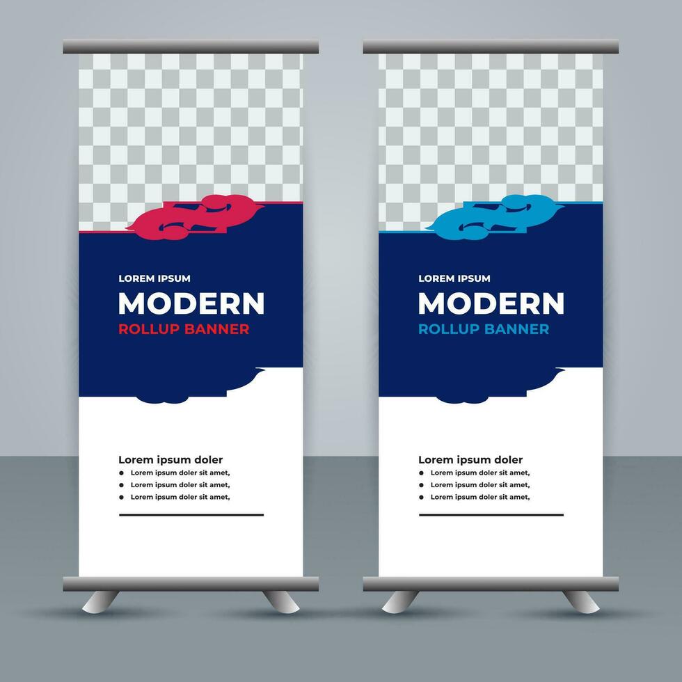 professional business roll up display standee template design vector
