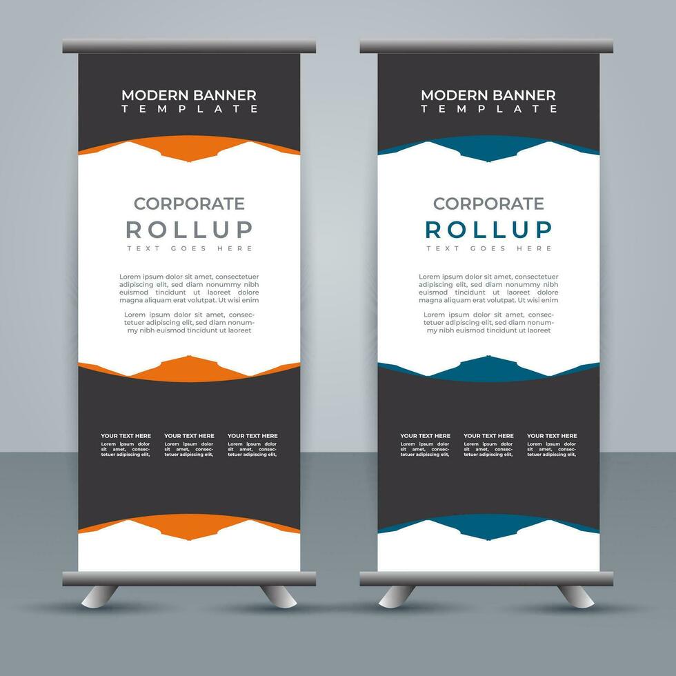 professional business roll up display standee template design vector