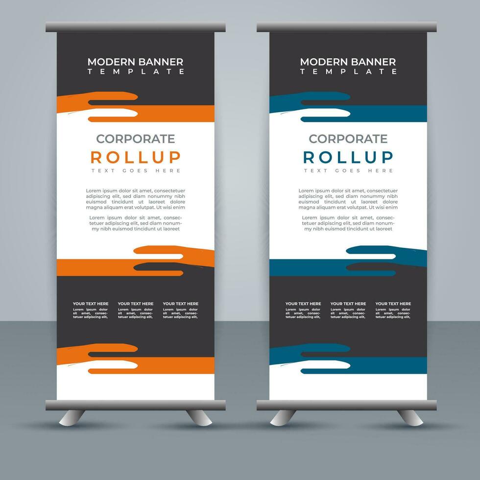 professional business roll up display standee template design vector