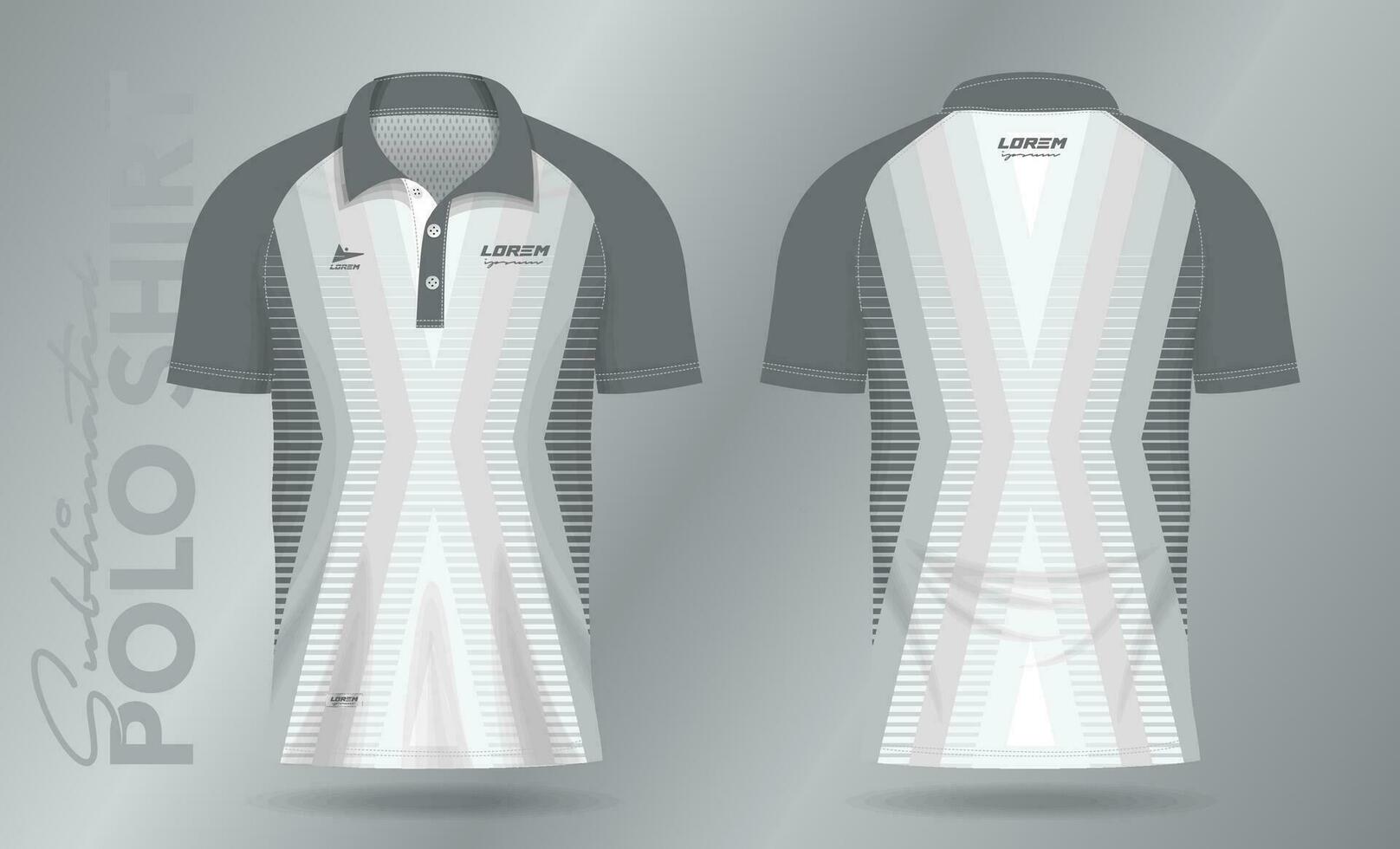 white abstract polo shirt mockup template design for sport uniform in front view and back view vector