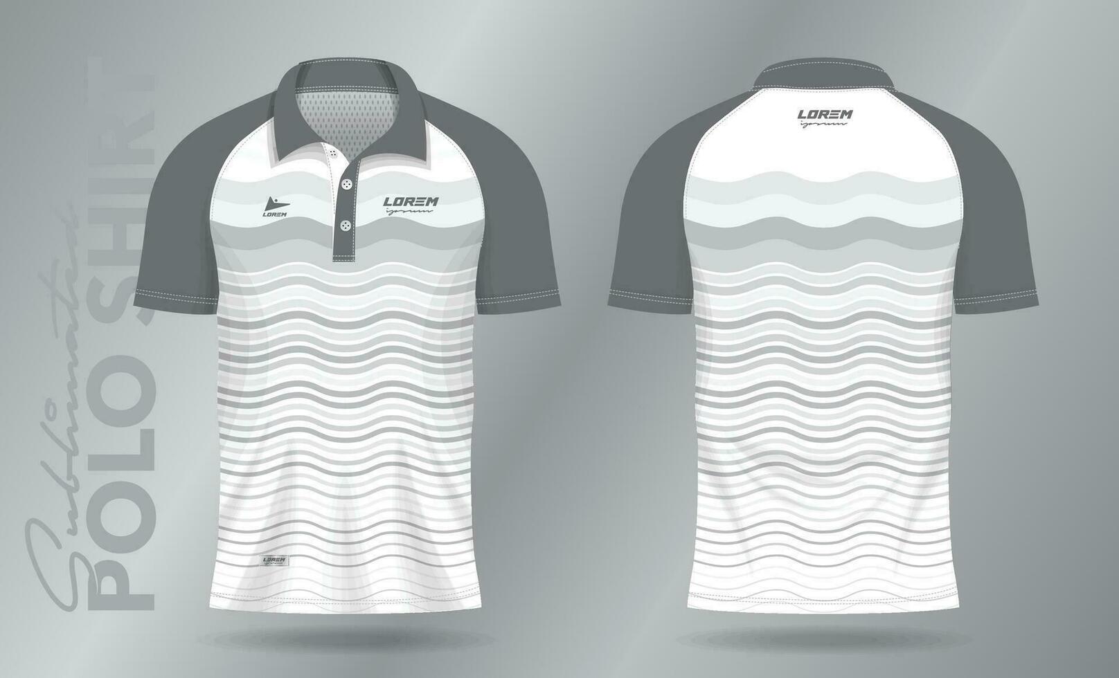 white abstract polo shirt mockup template design for sport uniform in front view and back view vector