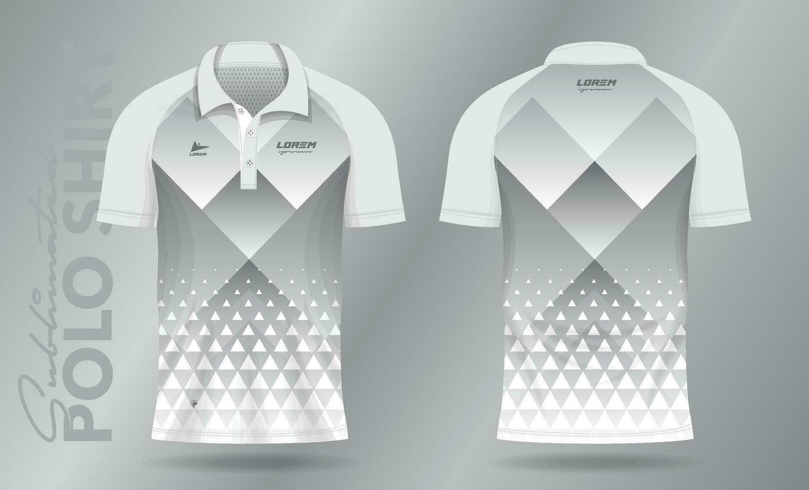 blanco resumen polo camisa Bosquejo modelo diseño para deporte uniforme en frente ver y espalda ver vector