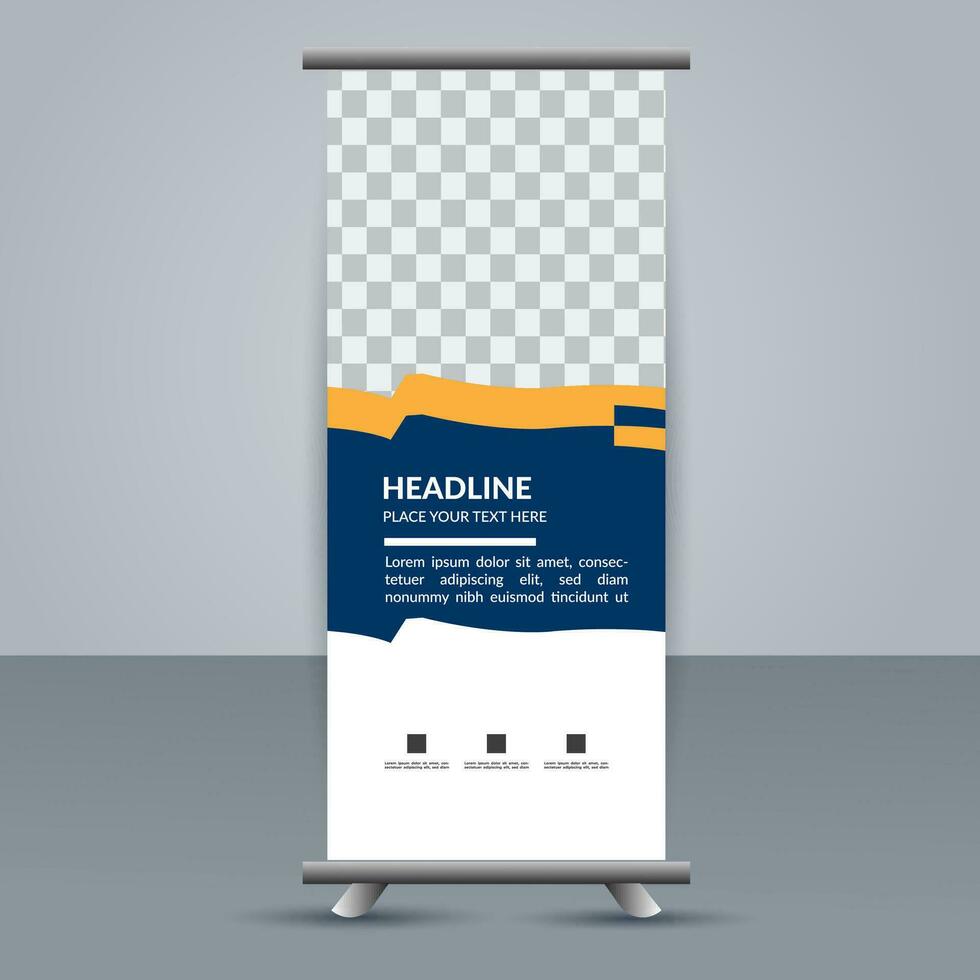 vector Roll up banner template with modern shapes