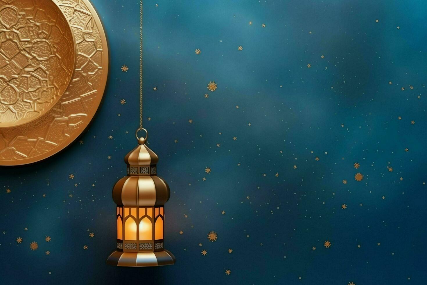 Eid mubarak and ramadan kareem greetings with islamic lantern and mosque. Eid al fitr background. Eid al fitr background of window concept by AI Generated photo