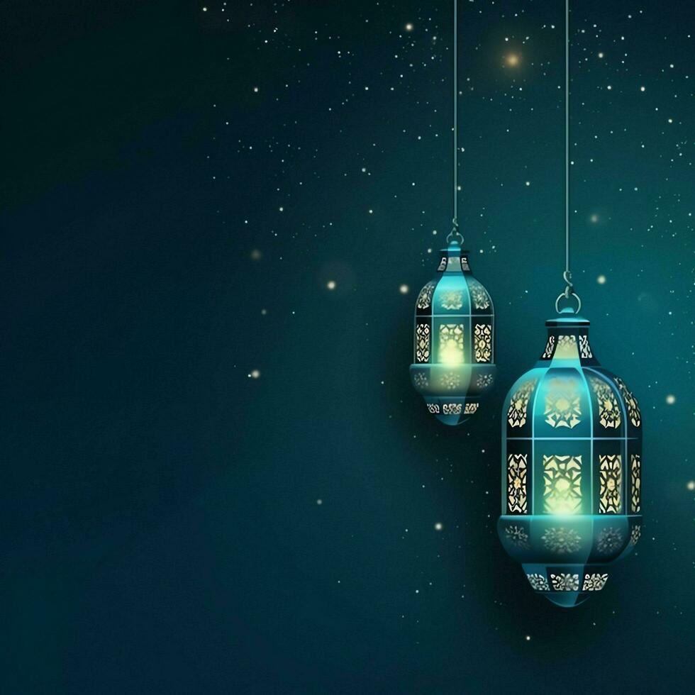 Eid mubarak and ramadan kareem greetings with islamic lantern and mosque. Eid al fitr background. Eid al fitr background of window concept by AI Generated photo