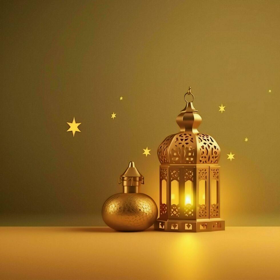 Eid mubarak and ramadan kareem greetings with islamic lantern and mosque. Eid al fitr background. Eid al fitr background of window concept by AI Generated photo