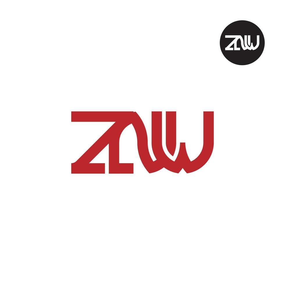 letra znw monograma logo diseño vector