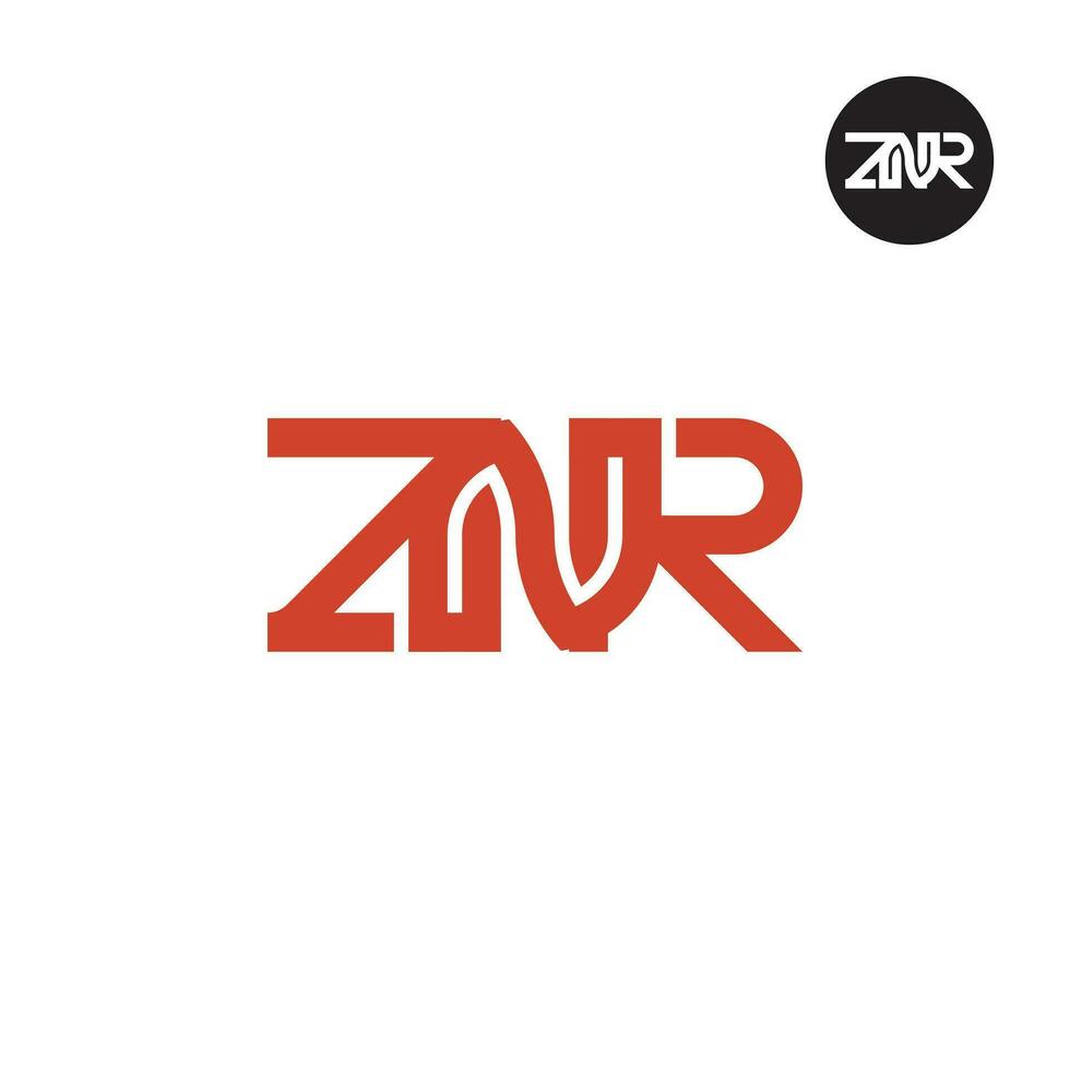 letra znr monograma logo diseño vector