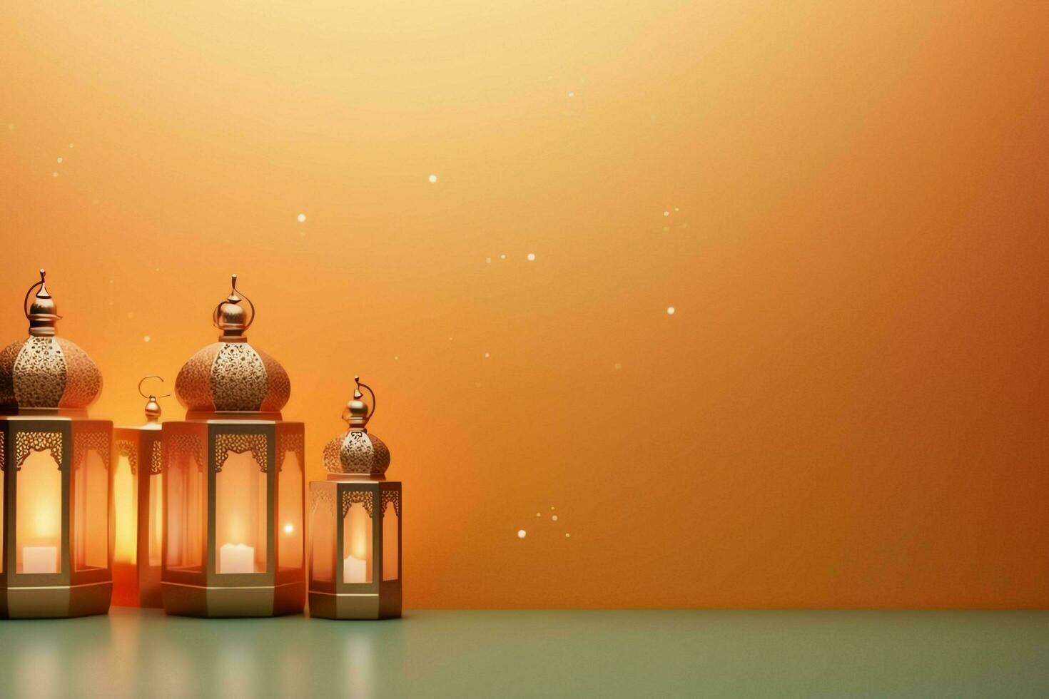 Eid mubarak and ramadan kareem greetings with islamic lantern and mosque. Eid al fitr background. Eid al fitr background of window concept by AI Generated photo