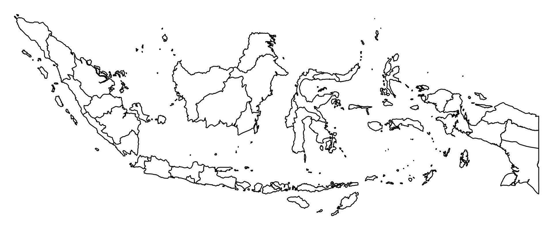 Indonesia map with administrative divisions. Vector illustration.