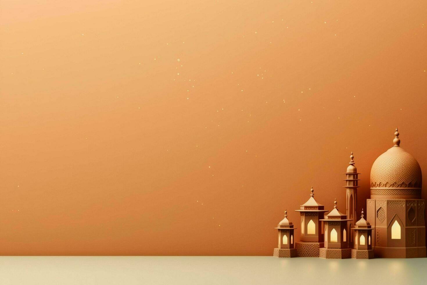 Eid mubarak and ramadan kareem greetings with islamic lantern and mosque. Eid al fitr background. Eid al fitr background of window concept by AI Generated photo