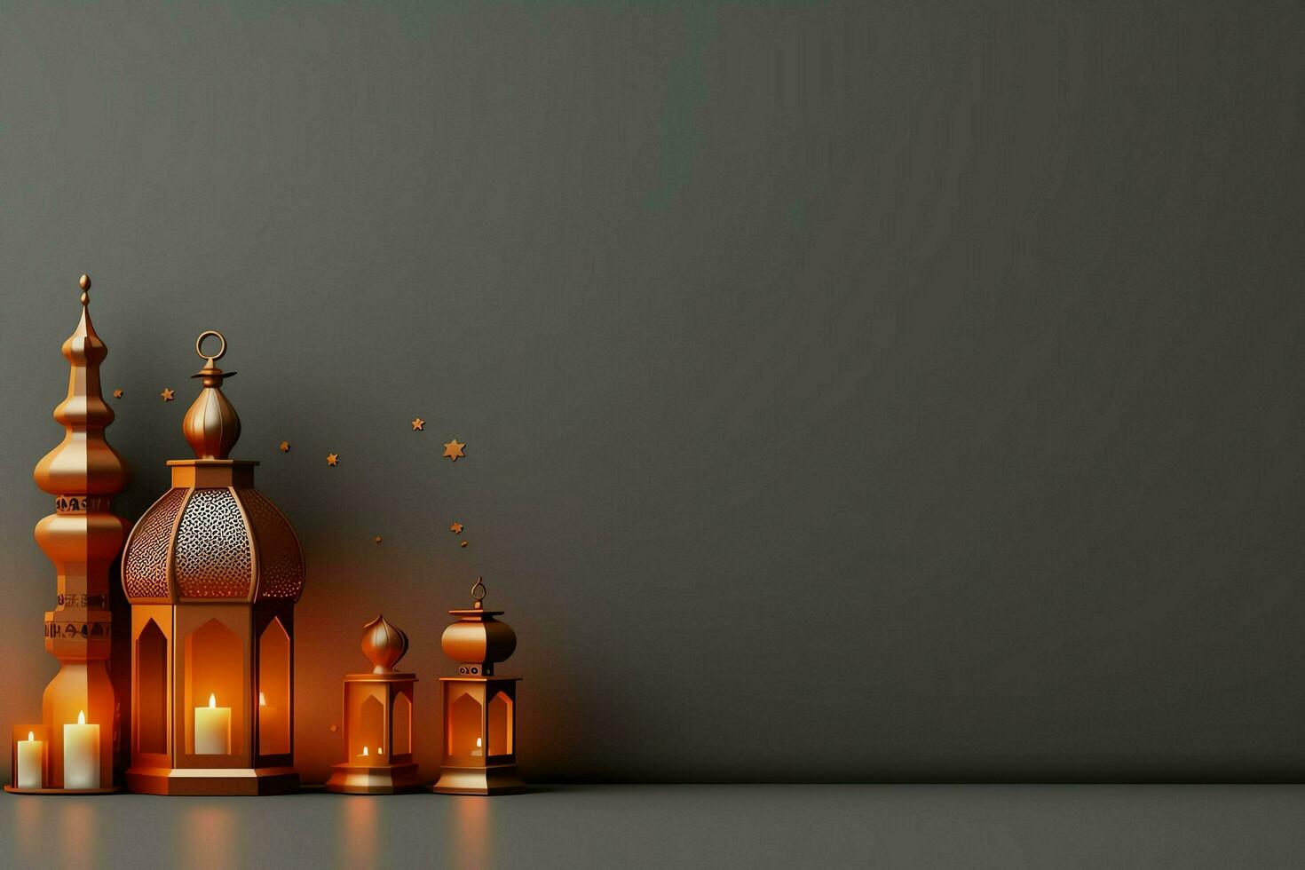 Eid mubarak and ramadan kareem greetings with islamic lantern and mosque. Eid al fitr background. Eid al fitr background of window concept by AI Generated photo