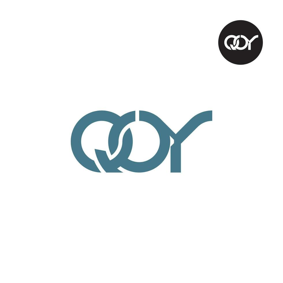 letra qoy monograma logo diseño vector