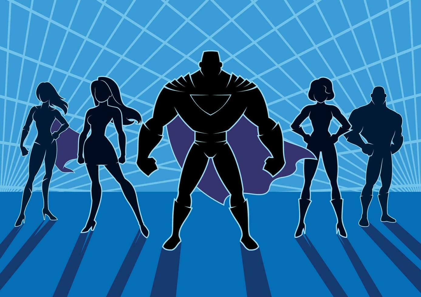 Superhero Team 2 vector