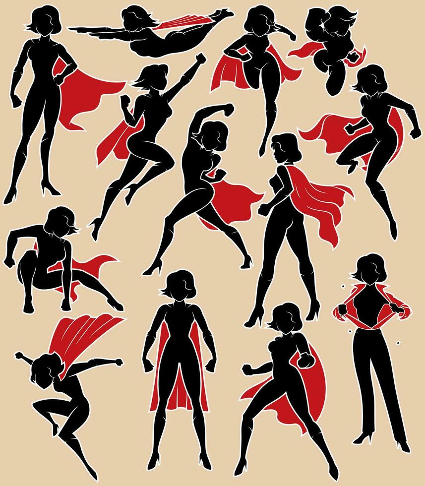 Super Heroine in Action vector