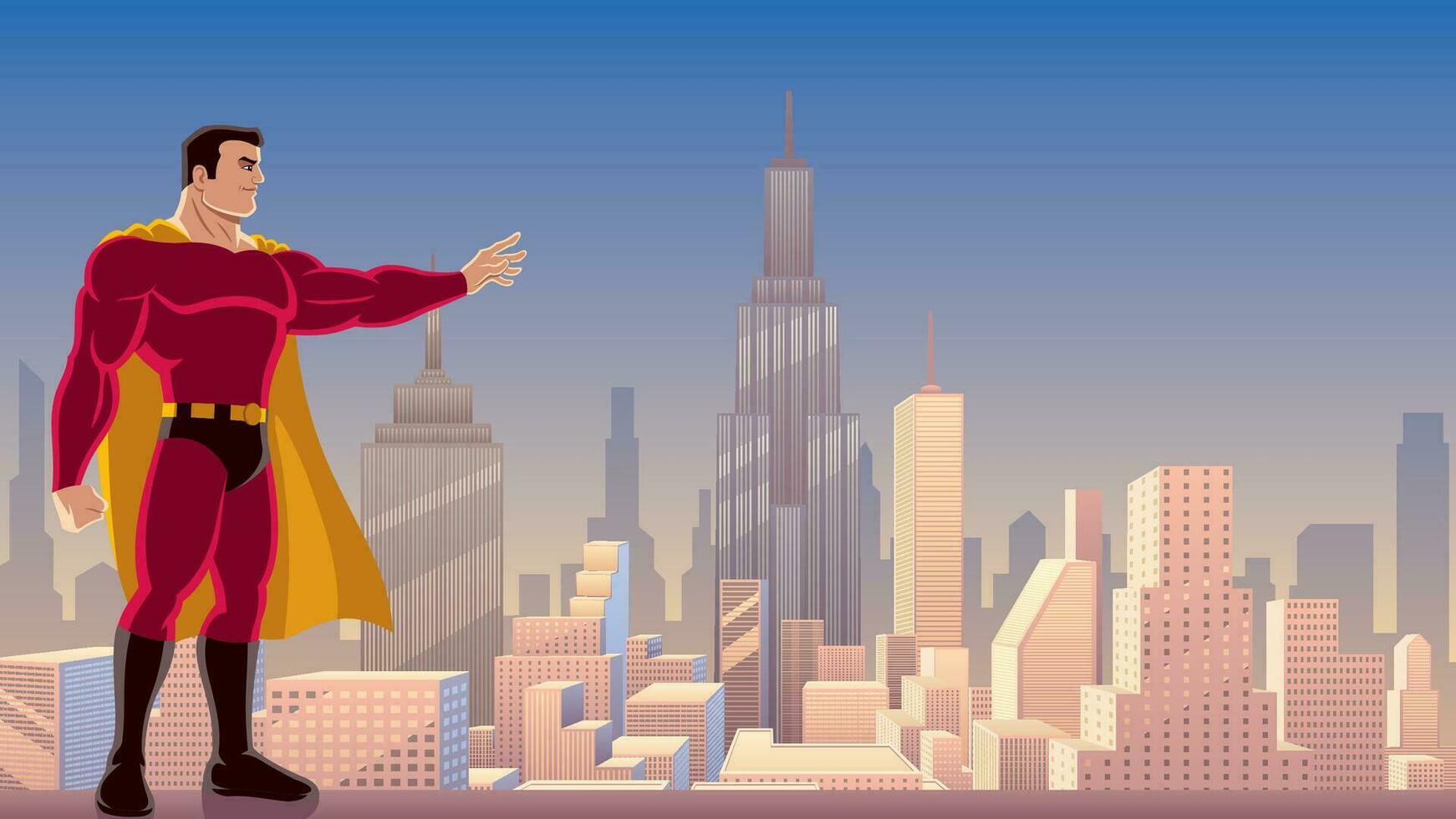 Superhero Power in City vector