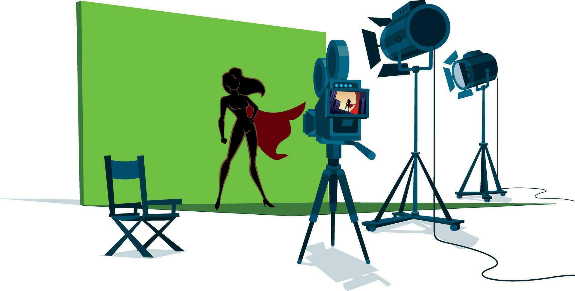 Superheroine Movie Set vector