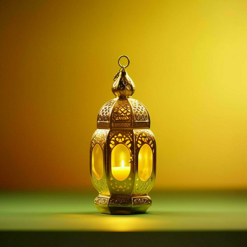 Eid mubarak and ramadan kareem greetings with islamic lantern and mosque. Eid al fitr background. Eid al fitr background of window concept by AI Generated photo