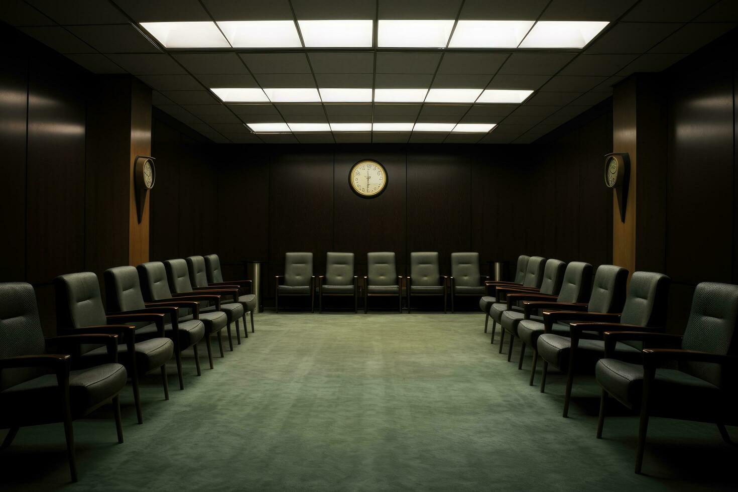 AI generated corporate office room with empty seats , luxury office room decoration for business purpose Ai generator photo