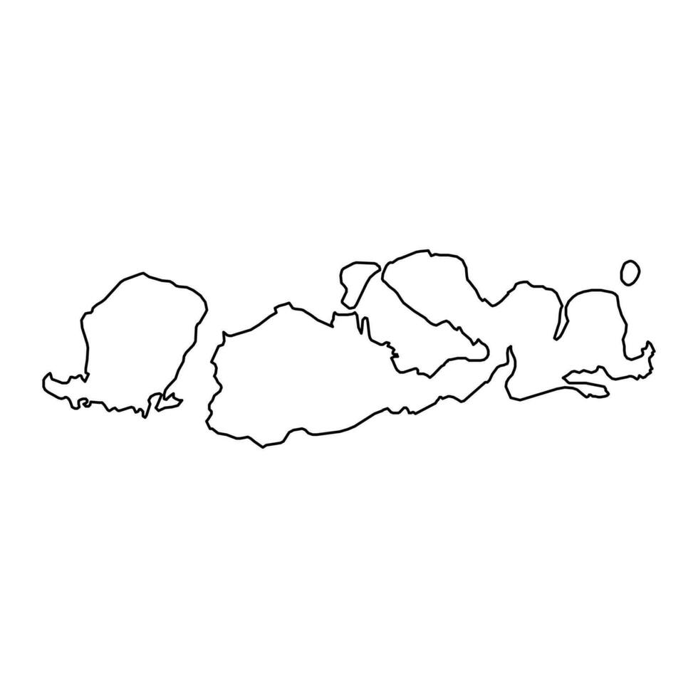 Oeste nusa tenggara provincia mapa, administrativo división de Indonesia. vector ilustración.