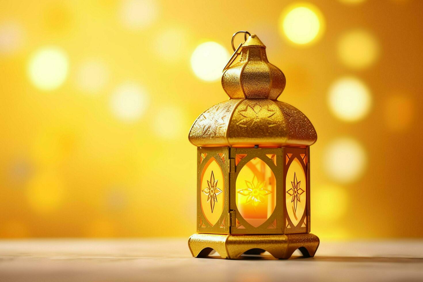 Eid mubarak and ramadan kareem greetings with islamic lantern and mosque. Eid al fitr background. Eid al fitr background of window concept by AI Generated photo