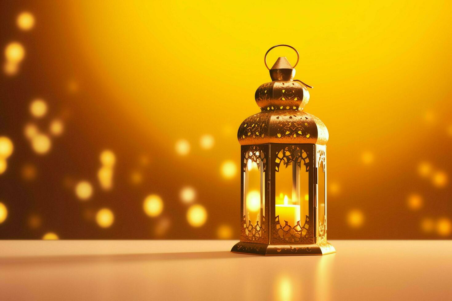 Eid mubarak and ramadan kareem greetings with islamic lantern and mosque. Eid al fitr background. Eid al fitr background of window concept by AI Generated photo