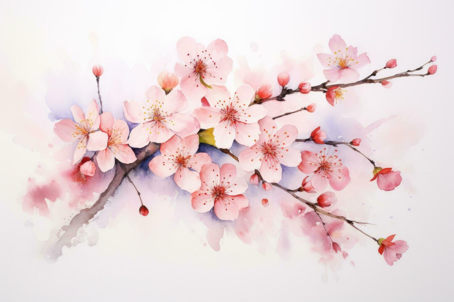 AI generated Closeup of spring seasonal cherry blossom flower and sakura flower on bokeh background Ai generated photo