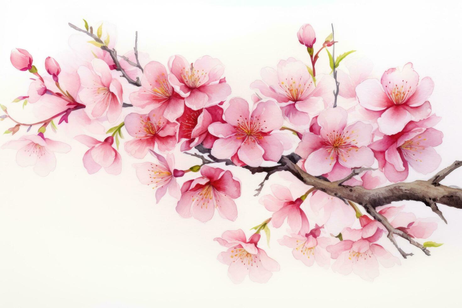 AI generated Closeup of spring seasonal cherry blossom flower and sakura flower on bokeh background Ai generated photo