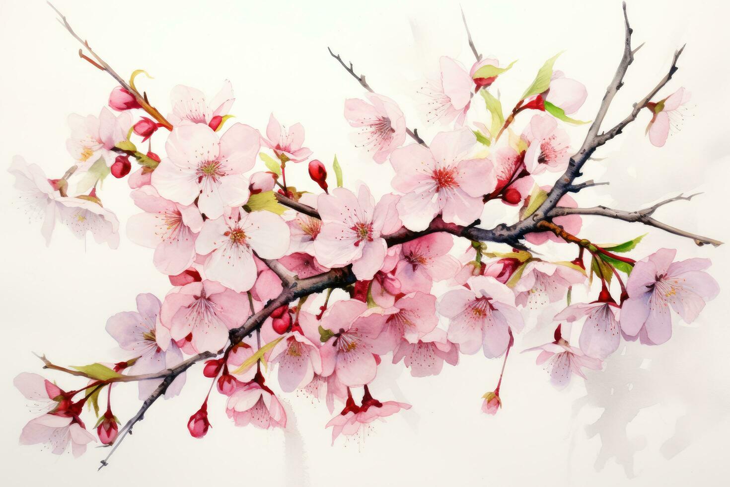 AI generated Closeup of spring seasonal cherry blossom flower and sakura flower on bokeh background Ai generated photo