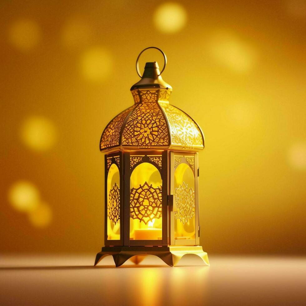 Eid mubarak and ramadan kareem greetings with islamic lantern and mosque. Eid al fitr background. Eid al fitr background of window concept by AI Generated photo