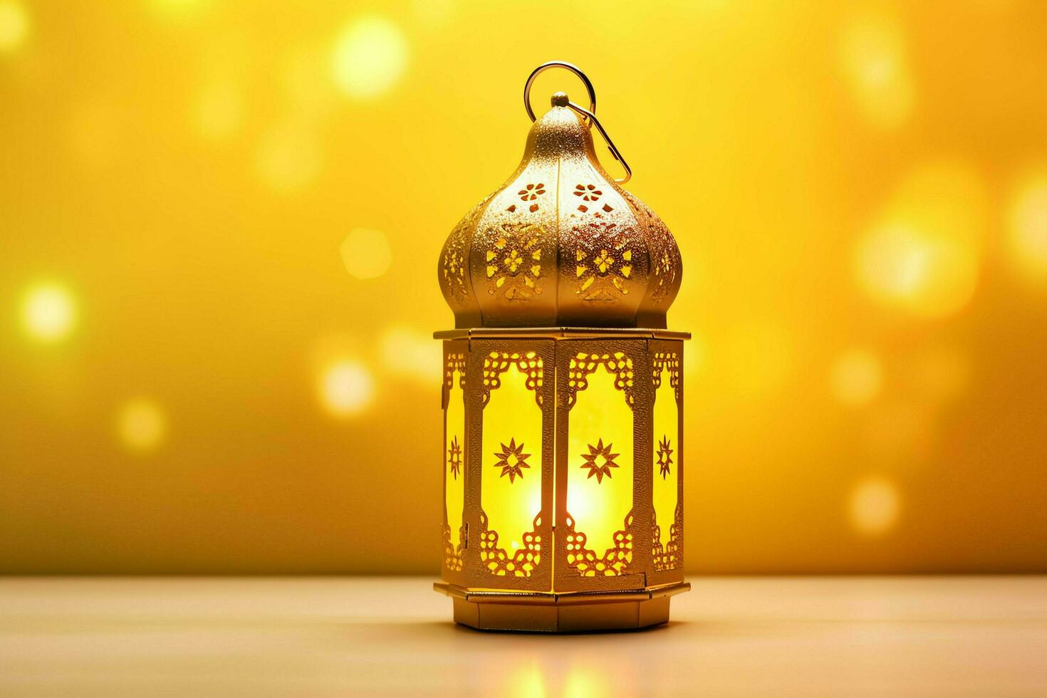 Eid mubarak and ramadan kareem greetings with islamic lantern and mosque. Eid al fitr background. Eid al fitr background of window concept by AI Generated photo