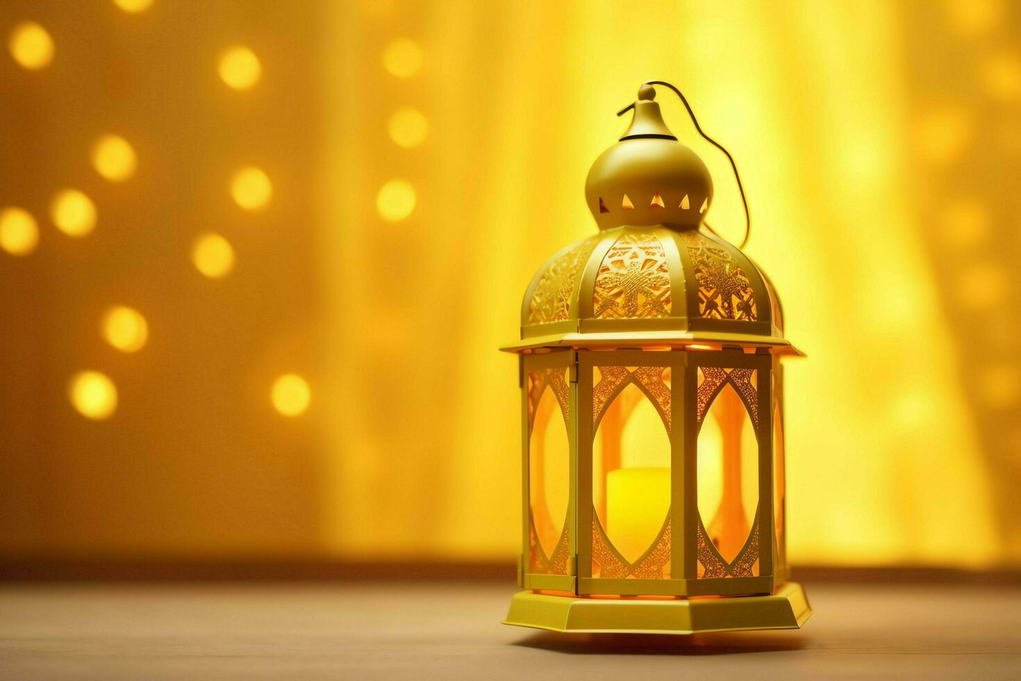 Eid mubarak and ramadan kareem greetings with islamic lantern and mosque. Eid al fitr background. Eid al fitr background of window concept by AI Generated photo
