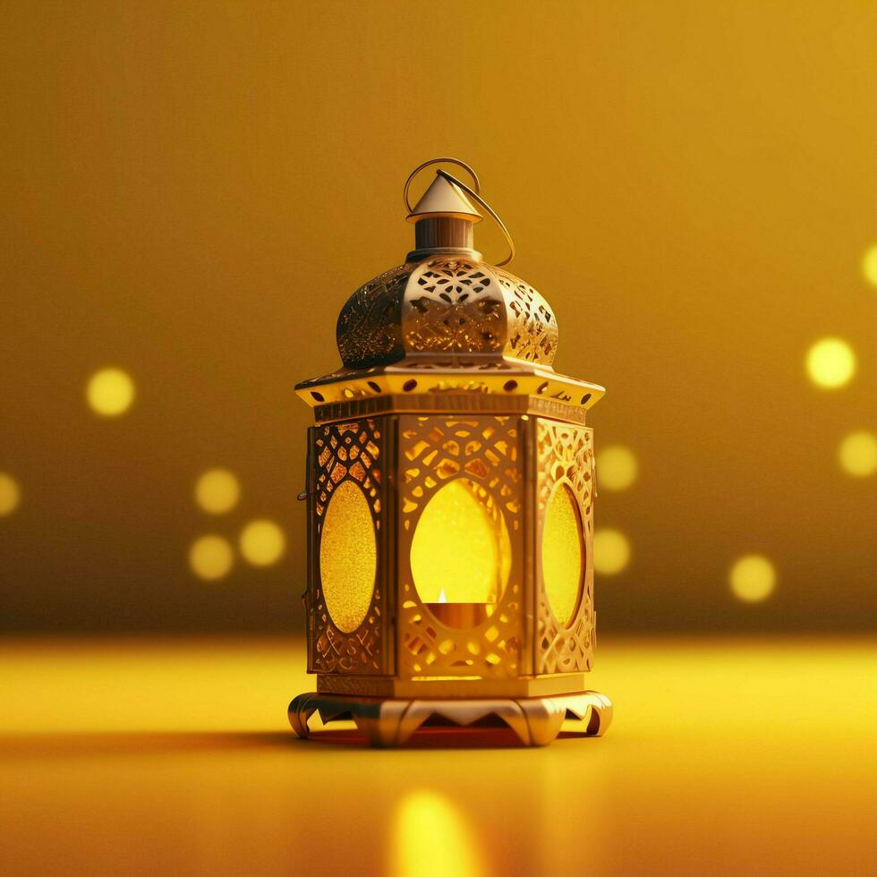 Eid mubarak and ramadan kareem greetings with islamic lantern and mosque. Eid al fitr background. Eid al fitr background of window concept by AI Generated photo