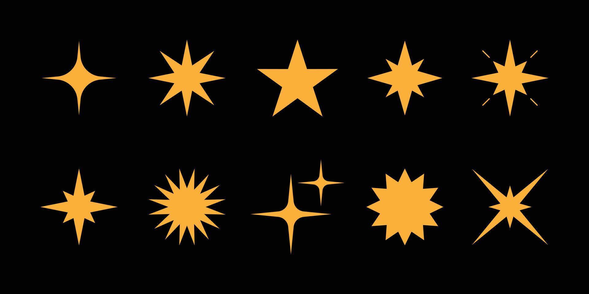 conjunto de oro estrella elemento vector