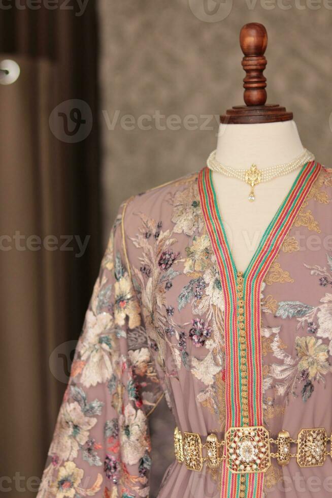Traditional Moroccan caftan photo