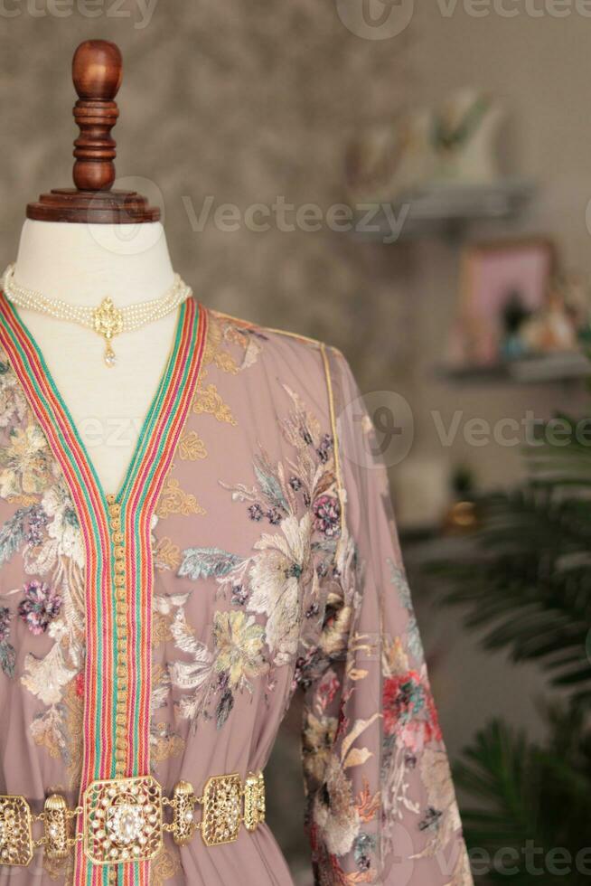Traditional Moroccan caftan photo