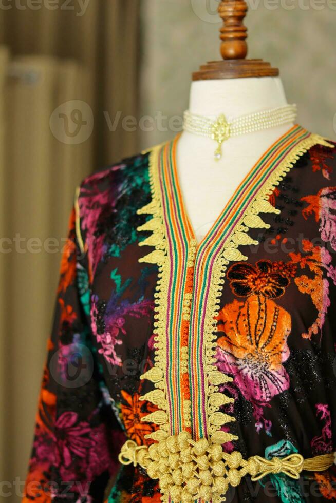 Traditional Moroccan caftan photo