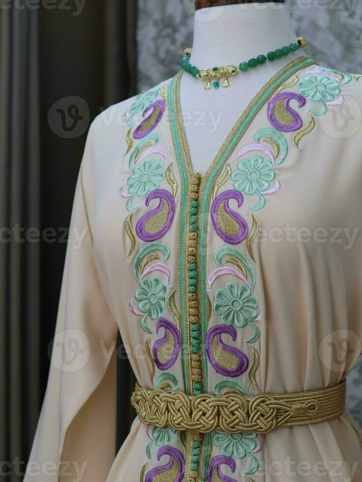 Traditional Moroccan caftan photo