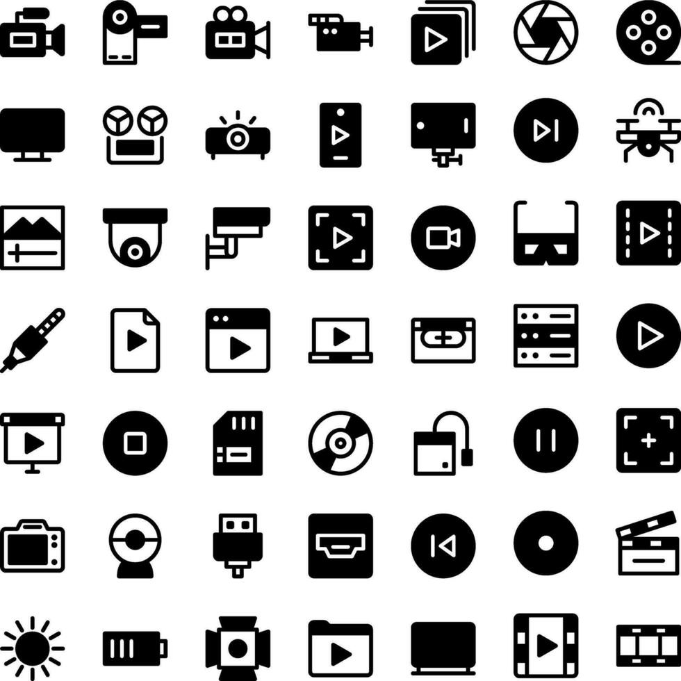 Vector of Video Icon Set. Perfect for user interface, new application.