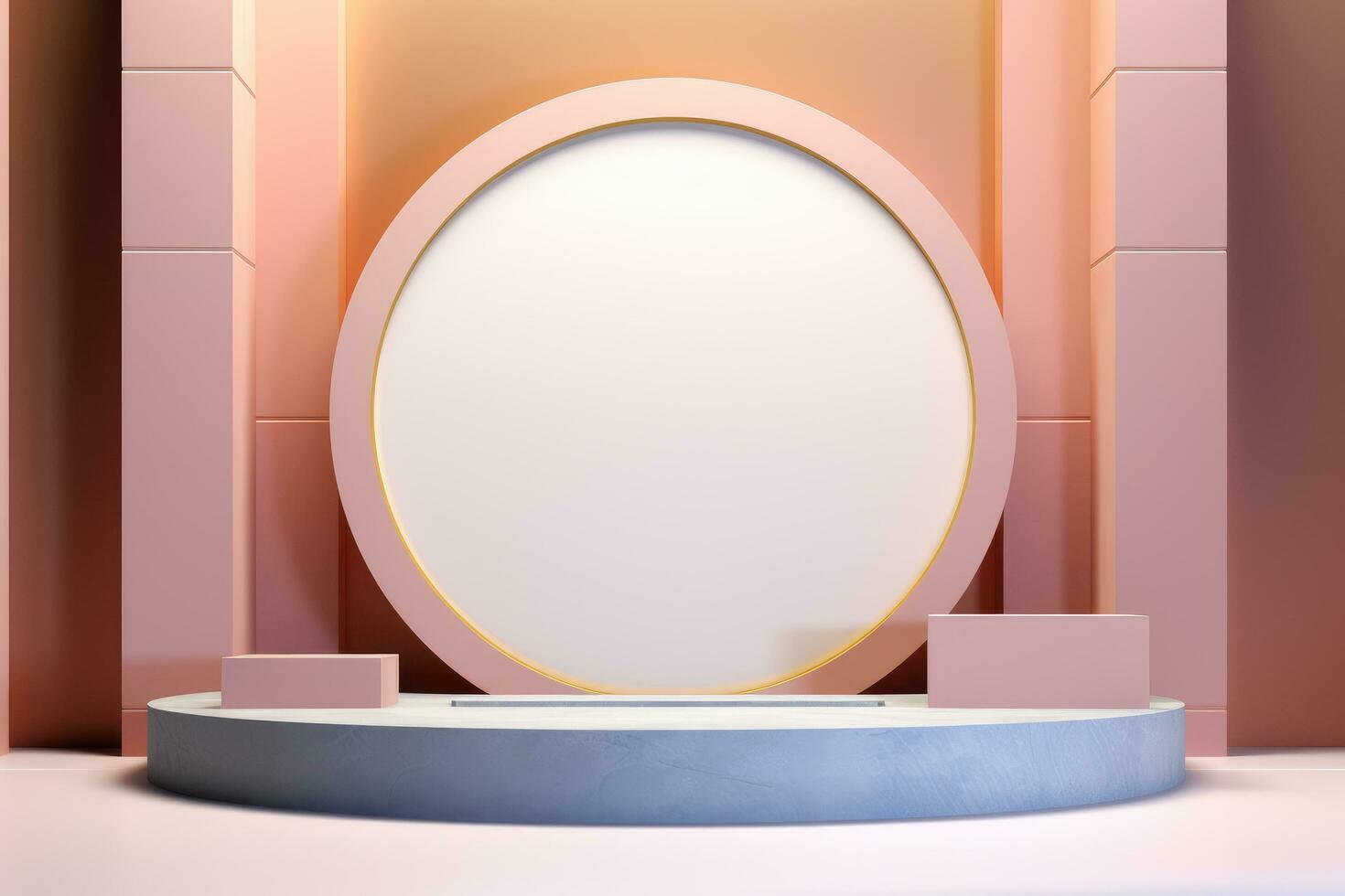 AI generated 3d podium for product presentation on color background luxury style 3d model Ai generator photo