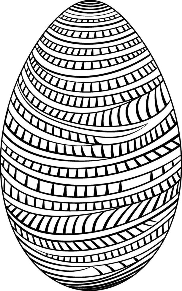 Easter egg solid icon, religion holiday elements, egg with lines, a filled pattern on a white background, eps 10. AI generated illustration. vector